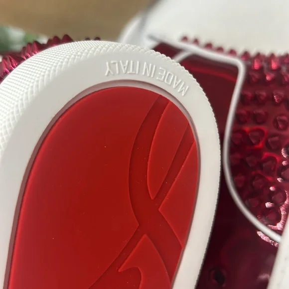 Christian Louboutin Red Spiked Sneakers